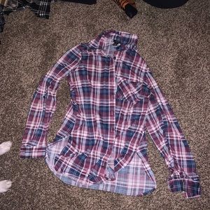 Medium purple and white flannel
